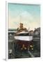 Bremerton, Washington, View of US Battleship Oregon in Dry Dock, Navy Shipyard-Lantern Press-Framed Art Print