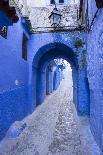 Morocco. A blue alley in the hill town of Chefchaouen.-Brenda Tharp-Photographic Print