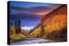 Brennen Fitzgerald Fishes in the Eagle River Near Wolcott Colorado at Sunset-Jay Goodrich-Stretched Canvas