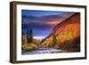 Brennen Fitzgerald Fishes in the Eagle River Near Wolcott Colorado at Sunset-Jay Goodrich-Framed Photographic Print