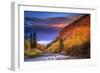 Brennen Fitzgerald Fishes in the Eagle River Near Wolcott Colorado at Sunset-Jay Goodrich-Framed Photographic Print