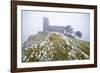 Brent Tor church in early morning fog, North Brentor, Dartmoor National Park, Devon, England-Stuart Black-Framed Photographic Print