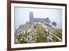 Brent Tor church in early morning fog, North Brentor, Dartmoor National Park, Devon, England-Stuart Black-Framed Photographic Print