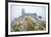 Brent Tor church in early morning fog, North Brentor, Dartmoor National Park, Devon, England-Stuart Black-Framed Photographic Print