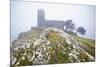 Brent Tor church in early morning fog, North Brentor, Dartmoor National Park, Devon, England-Stuart Black-Mounted Photographic Print