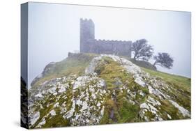 Brent Tor church in early morning fog, North Brentor, Dartmoor National Park, Devon, England-Stuart Black-Stretched Canvas