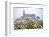 Brent Tor church in early morning fog, North Brentor, Dartmoor National Park, Devon, England-Stuart Black-Framed Photographic Print