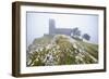 Brent Tor church in early morning fog, North Brentor, Dartmoor National Park, Devon, England-Stuart Black-Framed Photographic Print