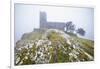 Brent Tor church in early morning fog, North Brentor, Dartmoor National Park, Devon, England-Stuart Black-Framed Photographic Print