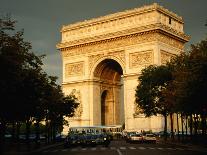 Arc De Triomphe at Dusk, Paris, France-Brent Winebrenner-Framed Stretched Canvas