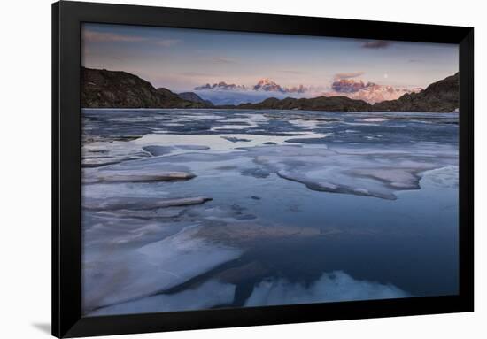 Brenta Dolomites at Sunset Seen from the Black Lake During the Thaw, Adamello-Brenta-ClickAlps-Framed Photographic Print