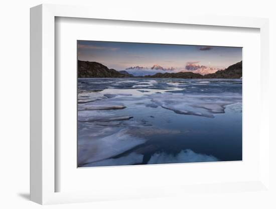 Brenta Dolomites at Sunset Seen from the Black Lake During the Thaw, Adamello-Brenta-ClickAlps-Framed Photographic Print