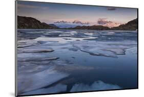 Brenta Dolomites at Sunset Seen from the Black Lake During the Thaw, Adamello-Brenta-ClickAlps-Mounted Photographic Print