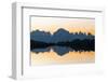 Brenta Dolomites mountains reflected in pristine water of Lago Nero di Cornisello-Roberto Moiola-Framed Photographic Print