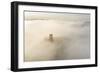 Brentor Church surrounded by morning mist in autumn, Dartmoor, Devon, England-Adam Burton-Framed Photographic Print