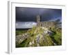 Brentor Church with Storm Clouds Behind, Evening View, Dartmoor Np, Devon, Uk. October 2008-Ross Hoddinott-Framed Photographic Print