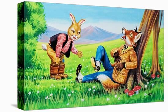 Brer Rabbit and Brer Fox-Henry Charles Fox-Stretched Canvas