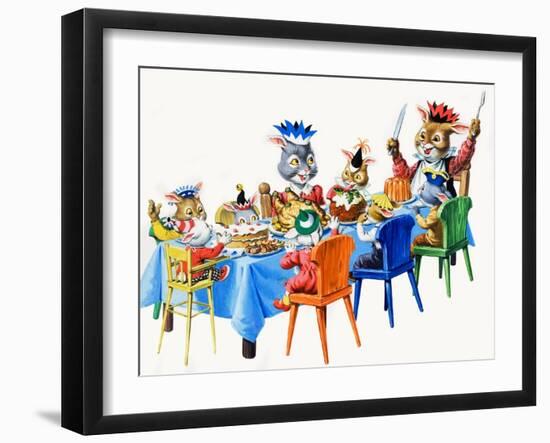 Brer Rabbit's Christmas Meal-Virginio Livraghi-Framed Giclee Print