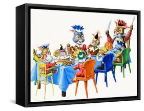 Brer Rabbit's Christmas Meal-Virginio Livraghi-Framed Stretched Canvas