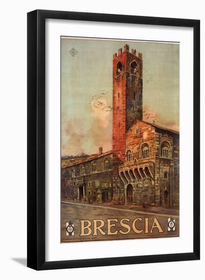 Brescia Italy Travel Poster-null-Framed Premium Giclee Print