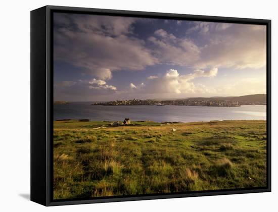 Bressay, Lerwick Town and Bressay Sound from Bressay Island, Shetland Islands, Scotland, UK-Patrick Dieudonne-Framed Stretched Canvas