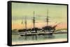 Brest Finistere, La Bretagne, Segelschiff, Dampfer-null-Framed Stretched Canvas