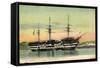 Brest Finistere, La Bretagne, Segelschiff, Dampfer-null-Framed Stretched Canvas