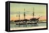 Brest Finistere, La Bretagne, Segelschiff, Dampfer-null-Framed Stretched Canvas