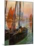 Brest Fishing Boats, 1907-Charles Padday-Mounted Giclee Print