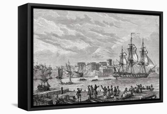 Brest in 1791, Engraved by Le Breton, from 'Histoire De La Revolution Francaise' by Louis Blanc…-null-Framed Stretched Canvas