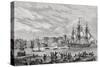 Brest in 1791, Engraved by Le Breton, from 'Histoire De La Revolution Francaise' by Louis Blanc…-null-Stretched Canvas