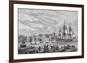 Brest in 1791, Engraved by Le Breton, from 'Histoire De La Revolution Francaise' by Louis Blanc…-null-Framed Giclee Print