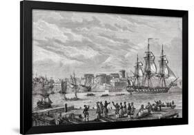 Brest in 1791, Engraved by Le Breton, from 'Histoire De La Revolution Francaise' by Louis Blanc…-null-Framed Giclee Print