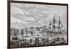 Brest in 1791, Engraved by Le Breton, from 'Histoire De La Revolution Francaise' by Louis Blanc…-null-Framed Giclee Print