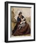 Breton Breastfeeding her Child-Jean-Baptiste-Camille Corot-Framed Giclee Print