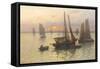 Breton Fishing Boats at Sunset-Louis Timmermans-Framed Stretched Canvas