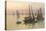 Breton Fishing Boats at Sunset-Louis Timmermans-Stretched Canvas