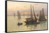 Breton Fishing Boats at Sunset-Louis Timmermans-Framed Stretched Canvas