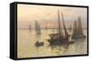 Breton Fishing Boats at Sunset-Louis Timmermans-Framed Stretched Canvas