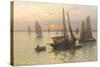 Breton Fishing Boats at Sunset-Louis Timmermans-Stretched Canvas