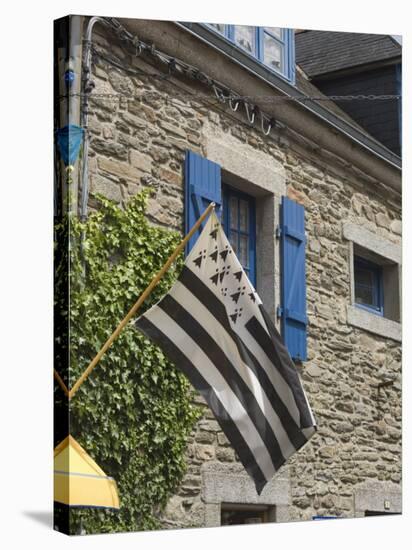 Breton Flag in the Old Walled Town of Concarneau, Southern Finistere, Brittany, France, Europe-Amanda Hall-Stretched Canvas