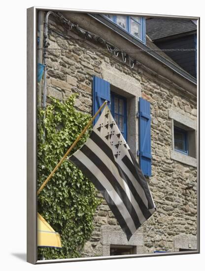Breton Flag in the Old Walled Town of Concarneau, Southern Finistere, Brittany, France, Europe-Amanda Hall-Framed Photographic Print