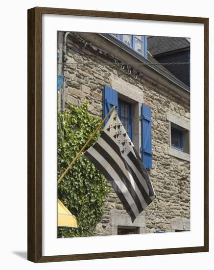 Breton Flag in the Old Walled Town of Concarneau, Southern Finistere, Brittany, France, Europe-Amanda Hall-Framed Photographic Print