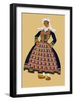 Breton Girl with Wooden Clogs-Elizabeth Whitney Moffat-Framed Art Print