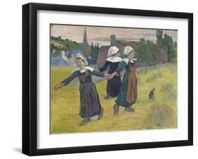 Breton Girls Dancing, Pont-Aven, 1888-Paul Gauguin-Framed Giclee Print