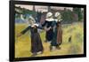 Breton Girls Dancing, Pont-Aven. Dated: 1888. Dimensions: overall: 73 x 92.7 cm (28 3/4 x 36 1/2...-Paul Gauguin-Framed Poster