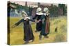 Breton Girls Dancing, Pont-Aven. Dated: 1888. Dimensions: overall: 73 x 92.7 cm (28 3/4 x 36 1/2...-Paul Gauguin-Stretched Canvas