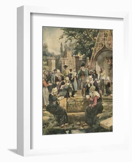 Breton Pardon at Baud-Alfredo Ortelli-Framed Art Print