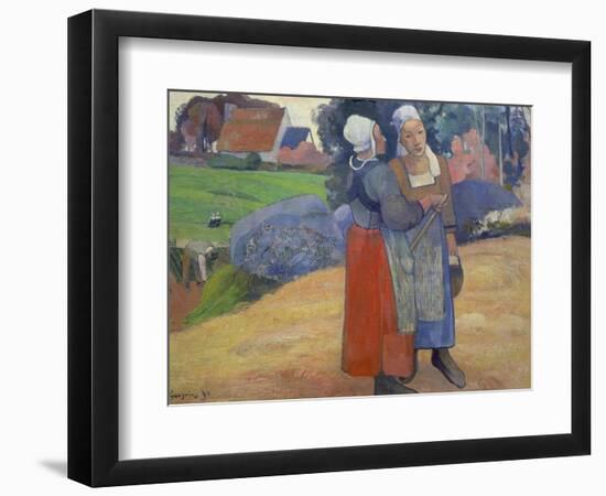 Breton Peasant Women Having a Conversation, 1894-Paul Gauguin-Framed Giclee Print