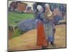 Breton Peasant Women Having a Conversation, 1894-Paul Gauguin-Mounted Giclee Print